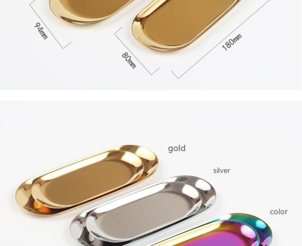 Product image for  Oval Plate Jewelry Box Stainless Steel Metal Storage Home Décor 12