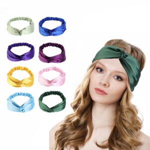 Product image for  Artificial Silk Cross Headband Hair Band Hair Care Cover Elastic Satin Headband Home Décor 14