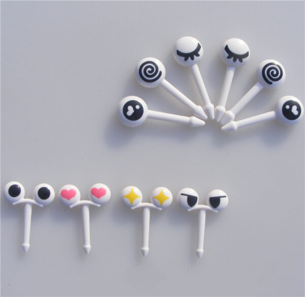Product image for  Home Fashion Cute Eye Shape Bento Sign Fruit Fork Home Décor 9