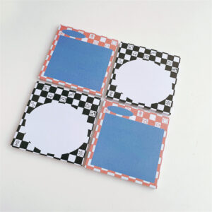 Product image for  Checkerboard Cartoon Dialog Box Cute Sticky Note Paper Non-sticky Note Pad Home Décor 9