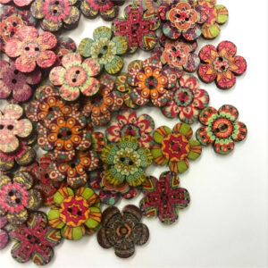 Product image for  Household Simple Vintage Style Wooden Plum Buttons Home Décor 12
