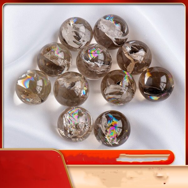 Product image for  Natural Tea Crystal Rough Stone Colorful Plastic Flower Water Ball Ornaments Home Décor 5