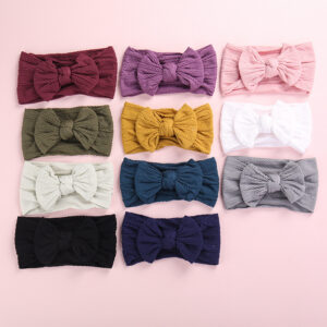 Product image for  Solid Jacquard Nylon Children’s Bow Headband Home Décor 23