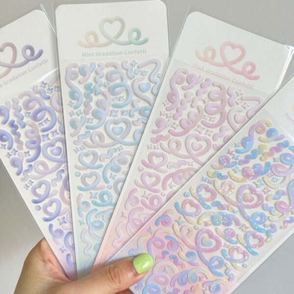 Product image for  Ribbon Laser Sticker Gradient Heart Stickers 4
