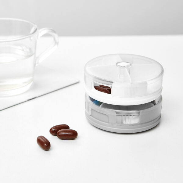 Product image for  Large Four-grid Round Pill Box Medicine Dispensing Home Décor 8