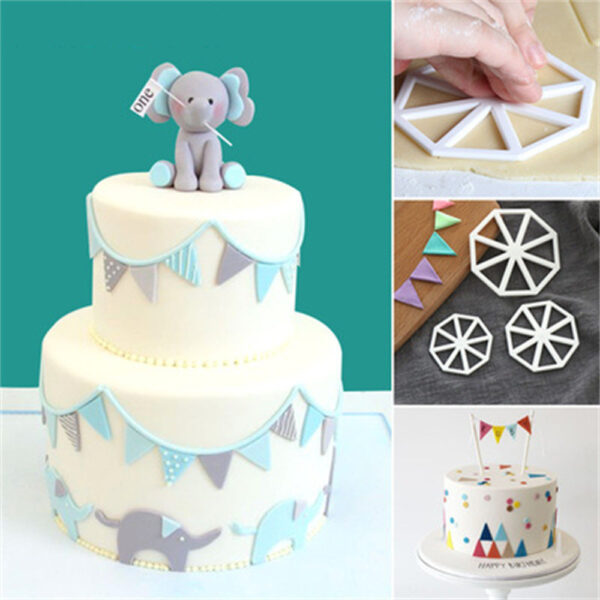 Product image for  Triangle Small Flag Stencil Banner Print Cake Decoration Home Décor 4