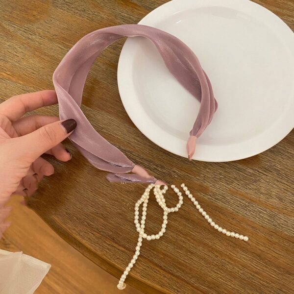 Product image for  Korean Temperament Clear Mercerized Fabric Tassel Headband Home Décor 10