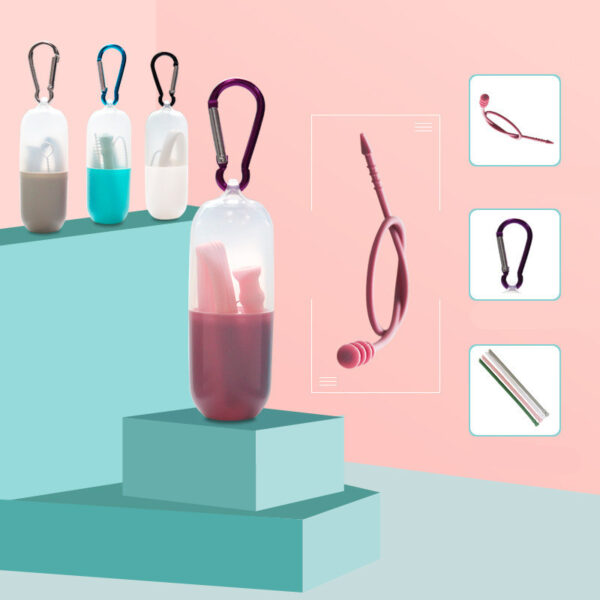Product image for  Silicone Straws Can Be Folded And Recycled Odorless Material Food Grade Home Décor 4