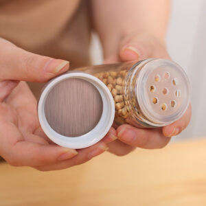 Product image for  Kitchen Supplies Stainless Steel Glass Seasoning Jar Home Décor 13