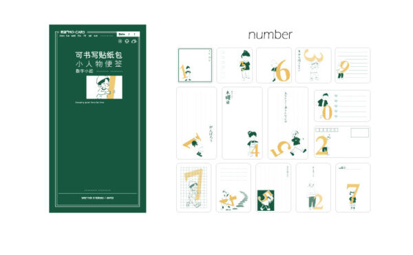 Product image for  Little People Sticky Notes Series Hand Account Girl Illustration Home Décor 8