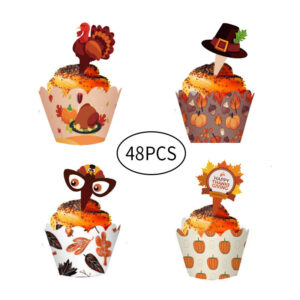 Product image for  Thanksgiving Day Cupcakes Surrounded By Cards Home Décor 11