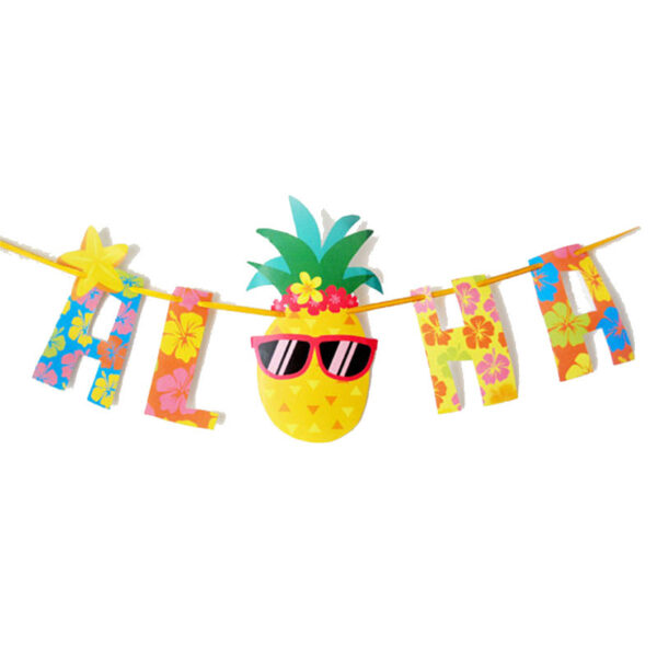Product image for  Hawaiian Pineapple Flag Banner Decoration Prop Home Décor 6