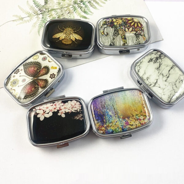 Product image for  European And American Square Two Grid Metal Medicine Box Home Décor 4