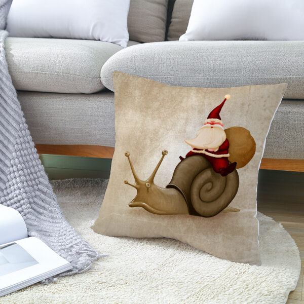 Product image for  Christmas New Peach Skin Cartoon Printing Square Pillowcase Home Décor 7