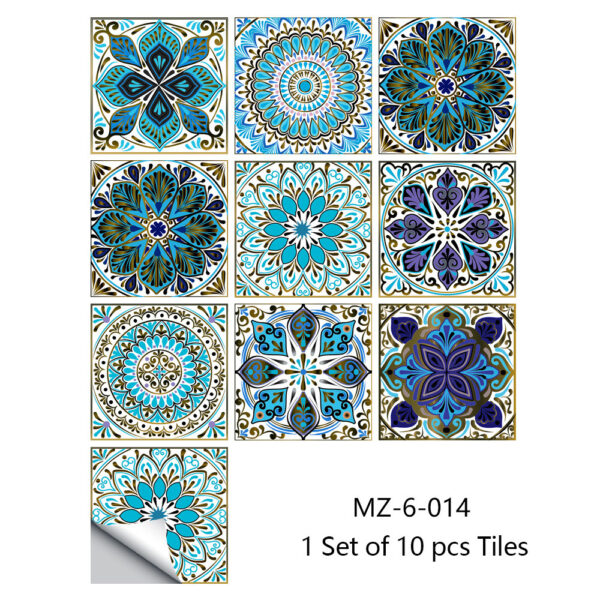Product image for  Colored Tile Pattern Frosted Self-adhesive Wall Sticker Home Décor 10