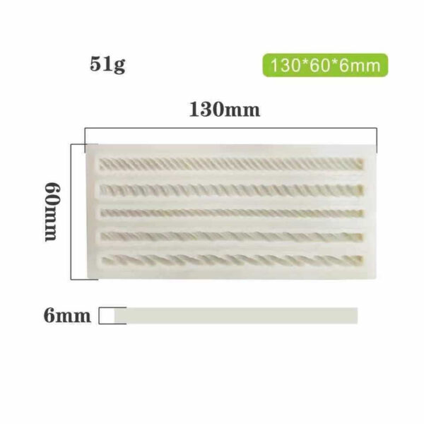 Product image for  Silicone Decorative Fondant Twist Rope Mould Home Décor 10