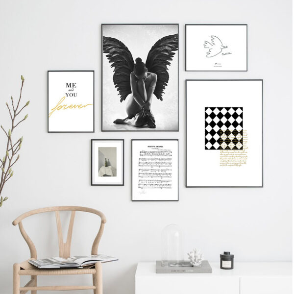 Product image for  Black And White Angel Wings Decorative Painting Home Décor 7