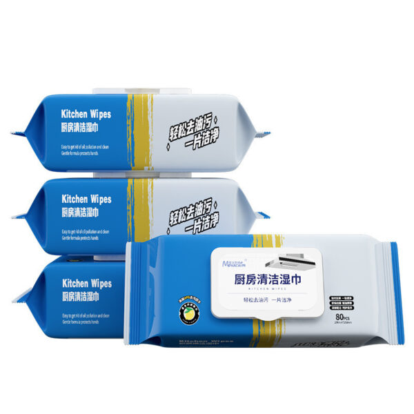 Product image for  Kitchen Wipes 80 Pumping Large Bag Strong Oil Removing Thickened Wet Tissue Home Décor 9