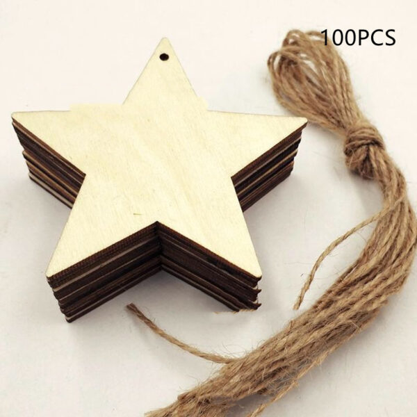 Product image for  Wooden Decorative Christmas Pendant With Hole Pentagram Home Décor 7