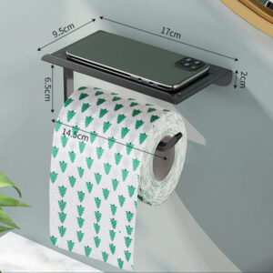 Product image for  Space Aluminum Thickened Bathroom Mobile Phone Holder Toilet Roll Paper Towel Home Décor 12