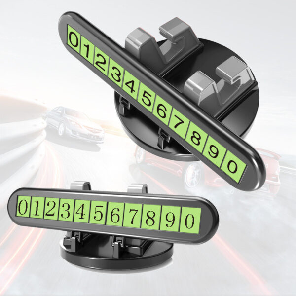 Product image for  Rotating Car Phone Holder Luminous Temporary Parking Number Plate Home Décor 7