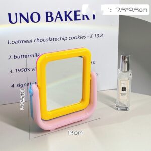 Product image for  Double-sided Color Blocking Beauty Mirror Tabletop Small Mirror Home Décor 12